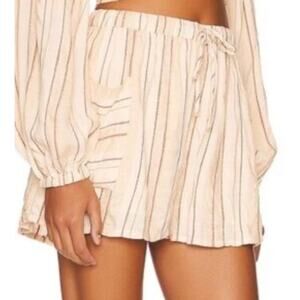 L Space Women's Size Small Shorts Multicolor Tan Neutral Striped Pockets NWT